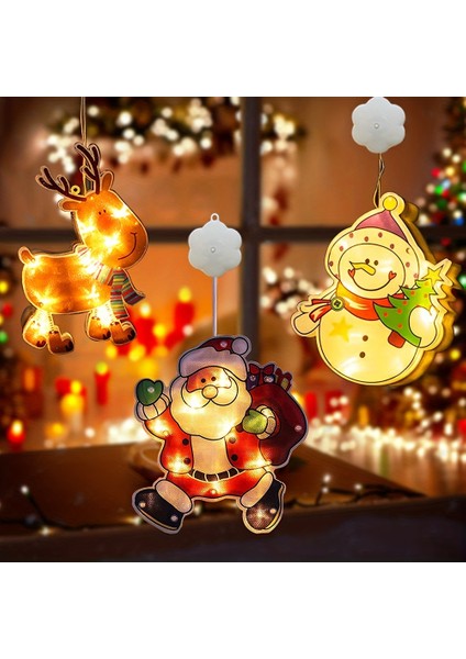 Window Decoration Lights Vantuzlu Yılbaşı Süsü Ledli Noel Baba
