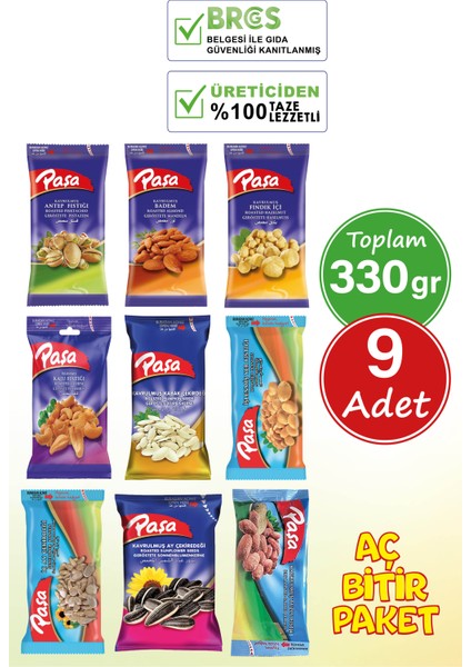 Paşa Kuruyemiş Lezzeti Keşfet 330 gr - 9 Paket