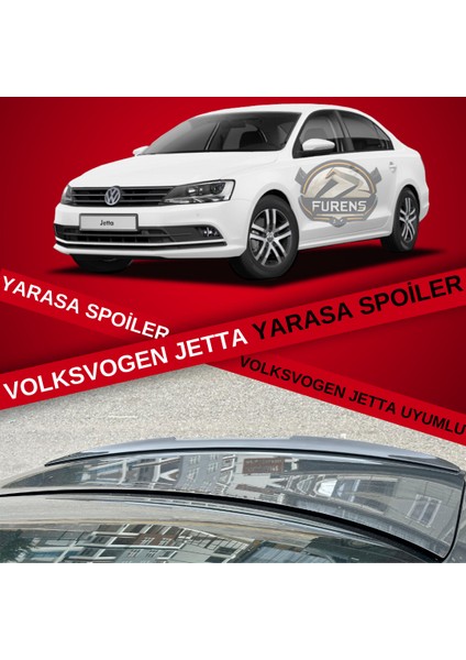 Volkswagen Jetta Mk6 Bagaj Üstü Yarasa Spoiler Bagaj Çıtası Piano Black 2010-2017