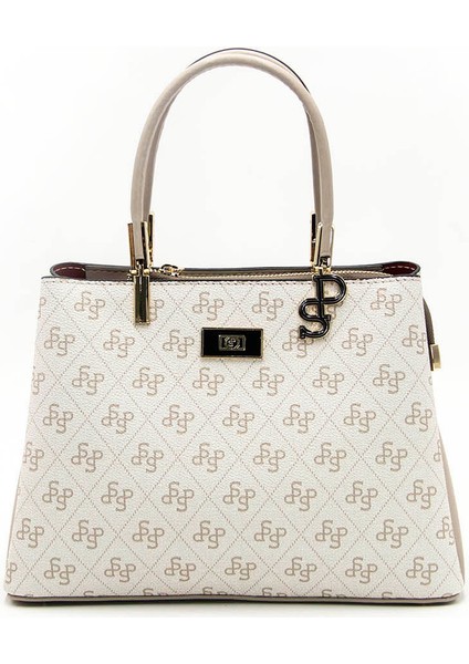 Kadın Omuz Çantası 1098-44110 Silver Polo Bayan Çantası M178 Bej-Mat Kum