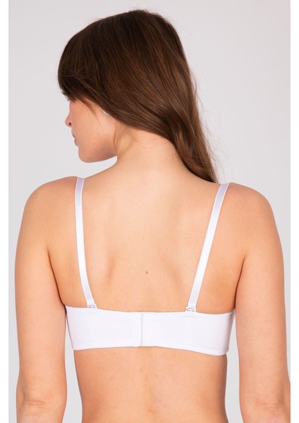 Çift Dolgulu Destekli Double Push Up Straplez Telsiz Beyaz Sütyen indirimleri