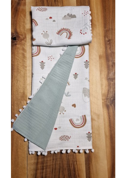 Müslin Pike Battaniye Pamuk 100X80 Ölçülerinde Bebek Battaniyesi