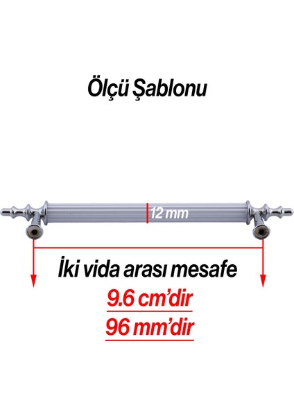 Erciyes Kulp Mobilya Mutfak Dolabı Çekmece Dolap Kulpları Kapak Kulpu Kulbu Beyaz Krom 96 mm Metal indirimleri