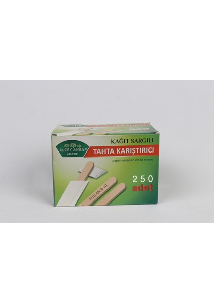 Kağıt Sargılı Ahşap Çay Kahve Karıştırıcı 24x250 . 6000 Adet fırsatları