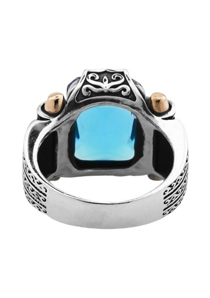 Erkek Yüzük Gümüş 925 Ayar Aquamarine Taşlı fiyatları
