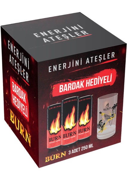 Enerji Içeceği Bardak Hediyeli 3X250 ml