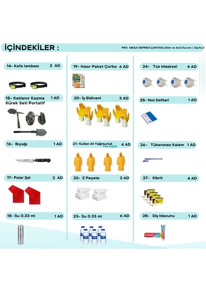Pro Mega Deprem Çantası