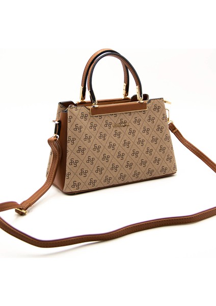 Kadın Omuz Çantası 913-43408 Silver Polo Bayan Çantası M178 Koyu Bej-Mat Taba indirimleri