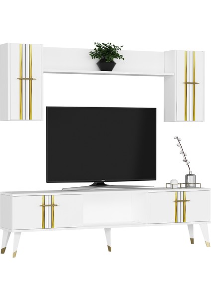 Asel Tv Ünitesi Takımı Beyaz-Altın modelleri