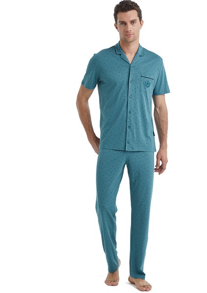 Erkek Pijama Takımı 40461 - Yeşil
