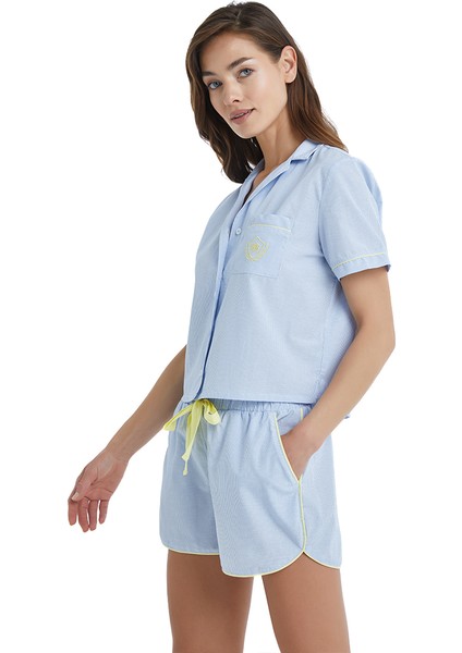 Kadın Pijama Üstü 60377 - Mavi