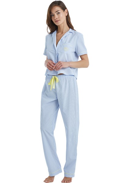 Kadın Pijama Üstü 60377 - Mavi indirimleri