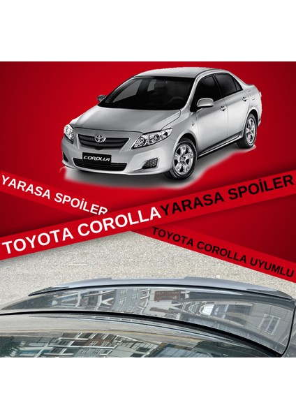 Toyota Corolla 2006-2012 Bagaj Üstü Slim Yarasa Spoiler Piano Black Parlak Siyah