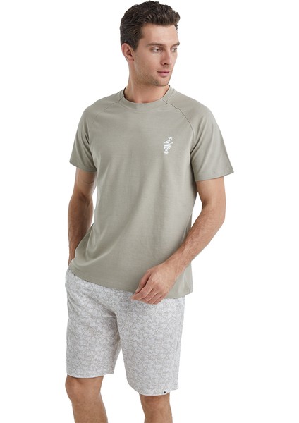 Erkek Pijama Takımı 40470 - Kahverengi