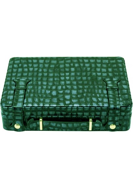 Croco Desen Seyahat Puro Kutusu Humidor Içi Sedir Yeşil 18's