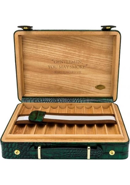 Croco Desen Seyahat Puro Kutusu Humidor Içi Sedir Yeşil 18's fiyatları