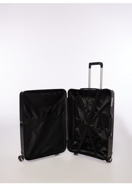 Siyah Unisex 47x74x26 cm Büyük Boy Çekçekli Sert Valiz FAB-5239 indirimleri