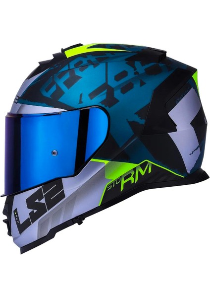 Storm 2 Sprinter Full Face Motosiklet Kaskı Şeffaf + Gökkuşağı Vizörlü