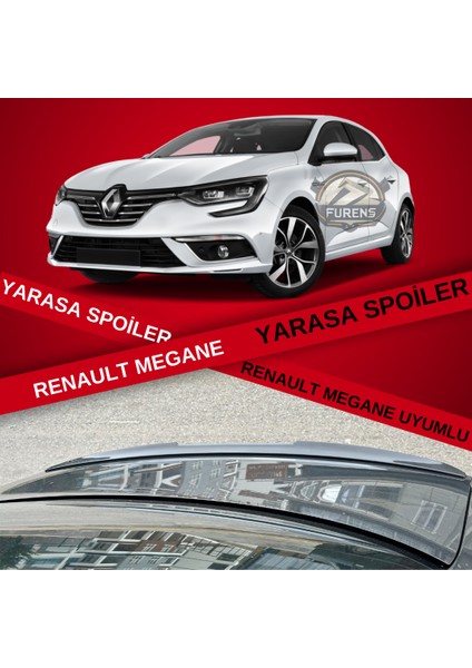 Renault Megane 4 Sedan Kasa Uyumlu Yarasa Bagaj Üstü Spoiler Piano Black