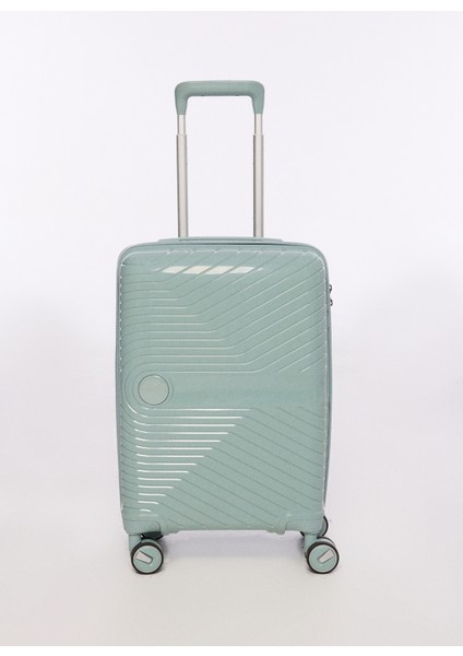 Mavi Unisex 35x55x23 cm Kabin Boy Çekçekli Sert Valiz FAB-5239