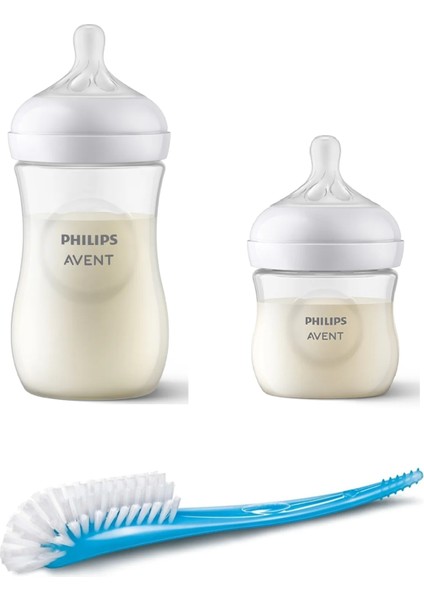 Natural Response Doğal Tepkili Pp Biberon Seti 260ML, 1 Ay + 125ML, 0 Ay + Biberon ve Emzik Fırçası