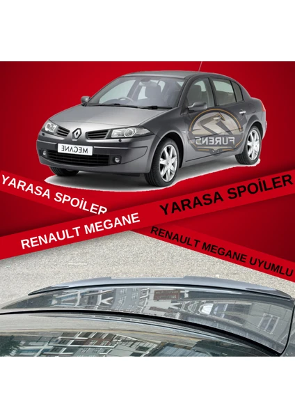 Renault Megane 2 Sedan Bagaj Üstü Yarasa Spoiler Bagaj Çıtası Piano Black