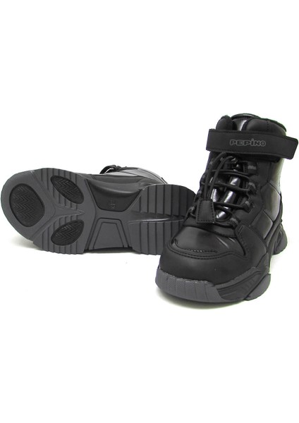 P-1520 Siyah Unısex Çocuk Lastik Bağlı Kar Botu fırsatları