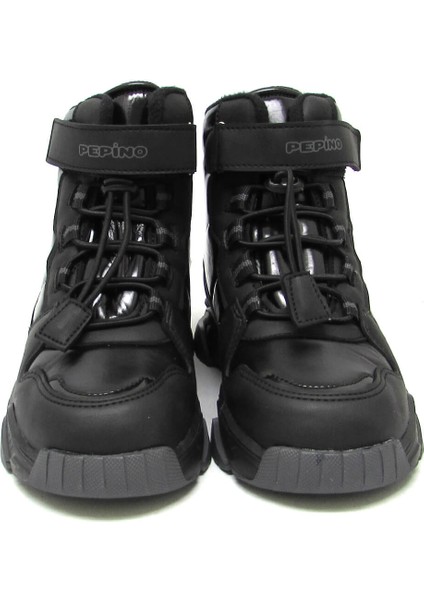 P-1520 Siyah Unısex Çocuk Lastik Bağlı Kar Botu indirimleri