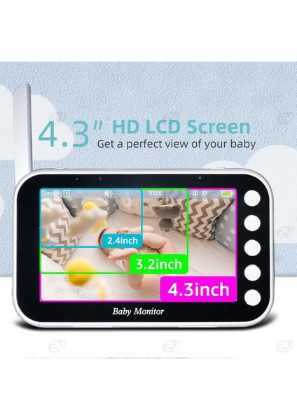 Yeni Gece Görüşlü LCD 4.3 Inch Ekranlı Bebek Izleme Ip Kamerası