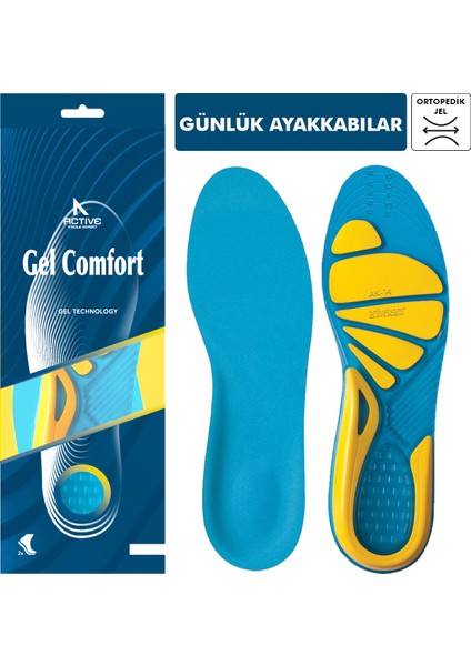 Gel Comfort Tabanlık -  Günlük Ayakkabılar için, Kemer ve Metatarsal Destekli, Ortopedik, Jel Tabanlık