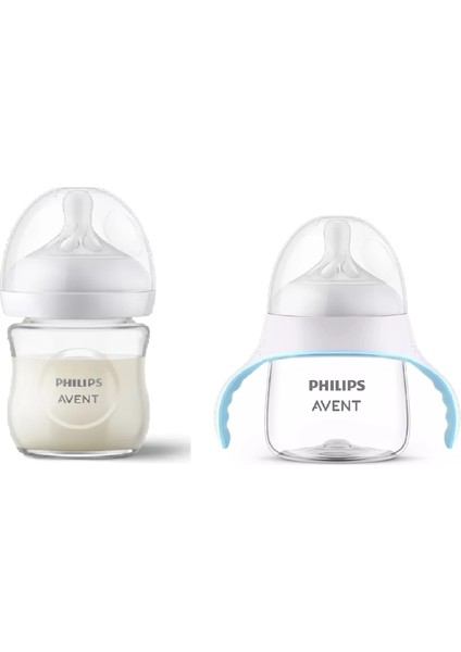 Natural Response Doğal Tepkili Cam Biberon 120ML + Natural Response Eğitici Alıştırma Bardağı 150 ml