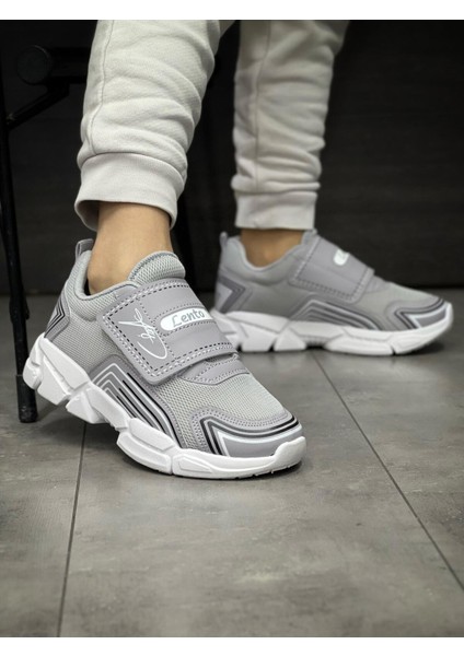 Çocuk Ortopedik Cırtlı Esnek Hafif Nefes Alabilen Unisex File Çocuk Sneaker Spor Ayakkabı