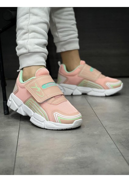 Çocuk Ortopedik Cırtlı Esnek Hafif Nefes Alabilen Unisex File Çocuk Sneaker Spor Ayakkabı