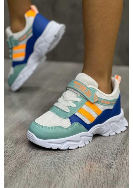 Lastikli Cırtlı Yumuşak Esnek Hafif Nefes Alabilen Unisex File Çocuk Sneaker Spor Ayakkabı