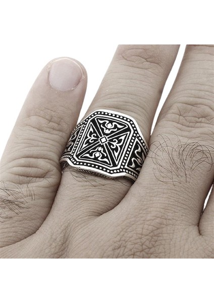 Erkek Yüzük Gümüş 925 Ayar Barok Tasarım Taşsız Sade fiyatları