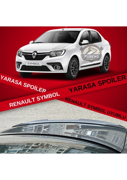 Renault Symbol 2013 Uyumlu Sonrası Bagaj Üstü Yarasa Spoiler Piano Black Parlak Siyah