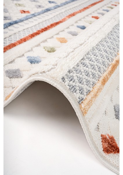 Colors 7801 Multi Iskandinav Desenli Renkli Hav Toz Vermez Mutfak Yolluk Kesme Dekoratif Halı 160 x 230 indirimleri