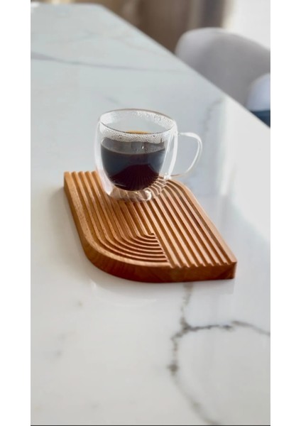 Boho Ahşap Gökkuşağı Köşeli Dekoratif Tepsi Sunum Tepsisi Sunumluk 24X14 fiyatları