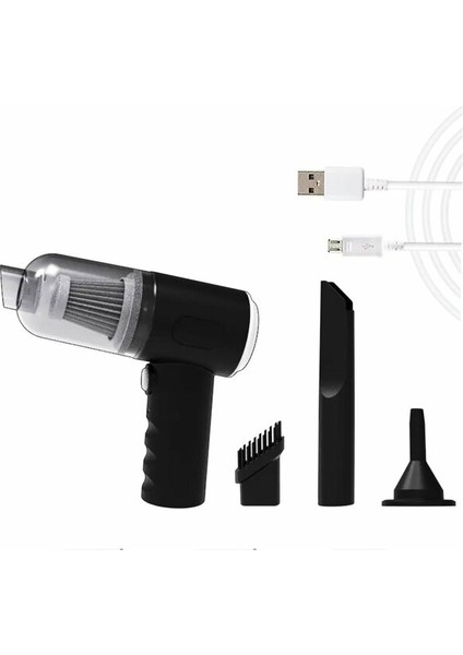 Elektrikli Araç Süpürgesi Kablosuz Şarjlı Mini El Süpürgesi Yüksek Çekim Gücü Üflemeli Oto Vakum