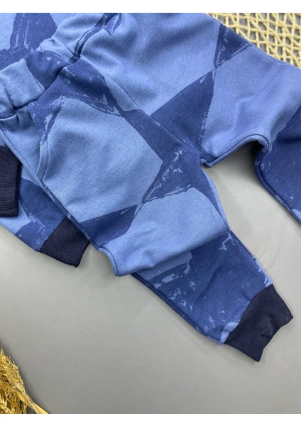 Erkek Bebek Yıldız Baskılı Indigo 2 Li Takım
