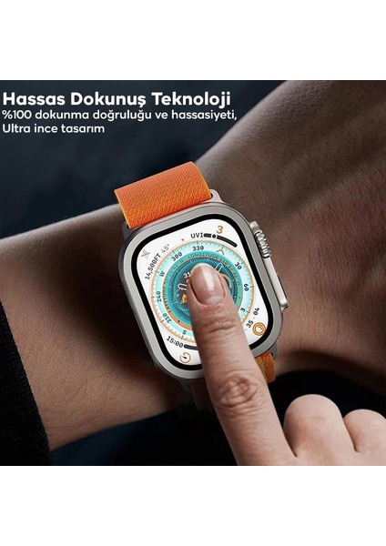 Hassas Dokunuş Parmak Izi Bırakmaz Çizik Önleyici Apple Watch Ultra 49MM Ekran Koruyucu