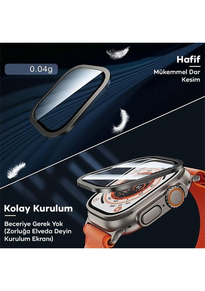 Hassas Dokunuş Parmak Izi Bırakmaz Çizik Önleyici Apple Watch Ultra 49MM Ekran Koruyucu