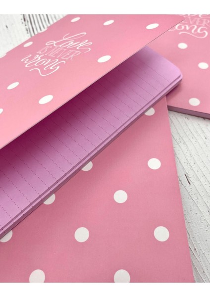 Çizgili Puantiyeli Içi ve Dışı Pembe Defter 40 Yaprak modelleri