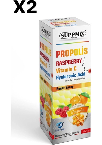 Propolis Boğaz Sprey 20 ml 2'li Set - Vitamin C/hyaluronic Acid