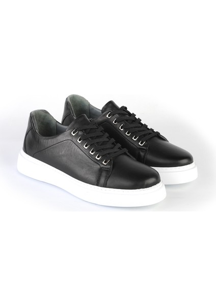 Siyah Erkek Deri Sneaker Ayakkabı modelleri
