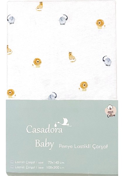 Casadora Baby Safari 100% Pamuk Penye Lastikli Bebek Çarşafı - 70X140X20 cm