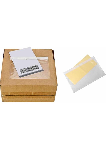 100 Adet 26 x 14 cm Yapışkanlı Kargo Fatura Cebi Koli Için Evrak Cebi