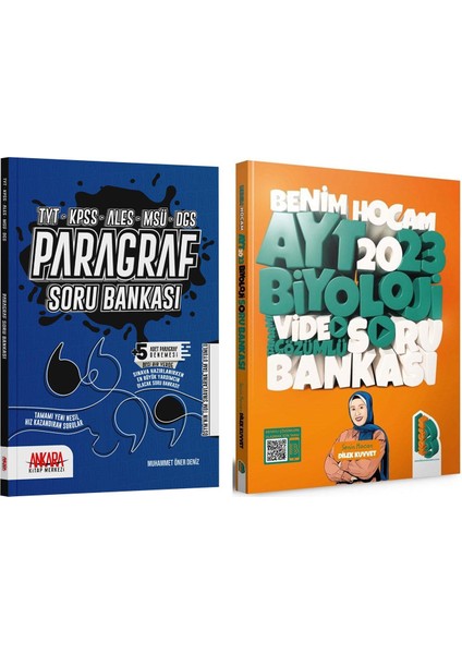 Benim Hocam 2023 Ayt Biyoloji ve Akm Paragraf Soru Bankası Seti 2 Kitap