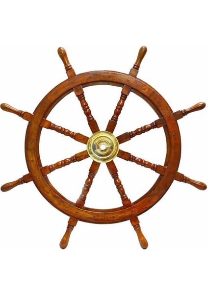 Ahşap Gemi Dümeni-60 cm Çap