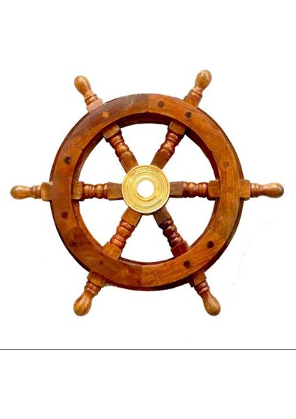 Ahşap Gemi Dümeni-60 cm Çap